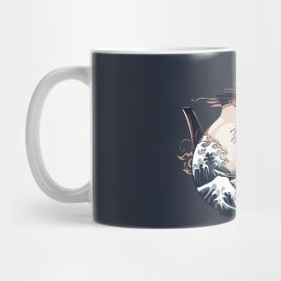 Traditional Japanese Wave in Tea Kettle Mug